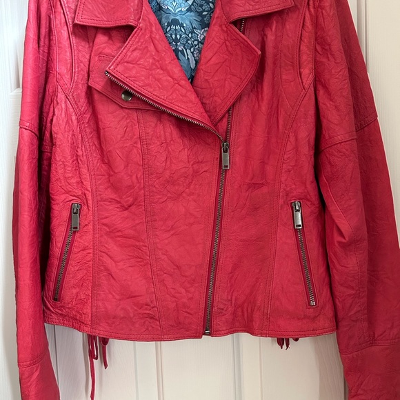 Joe Browns pink leather motorcycle jacket - Picture 6 of 13